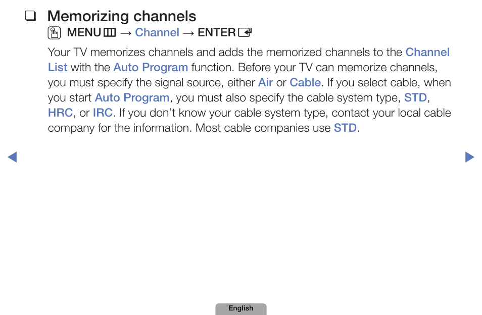 Memorizing channels | Samsung UN32D4000NDXZA User Manual | Page 19 / 201