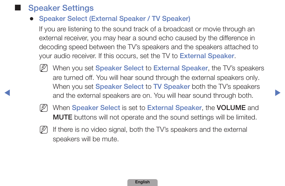 Speaker❑settings | Samsung UN32D4000NDXZA User Manual | Page 49 / 201