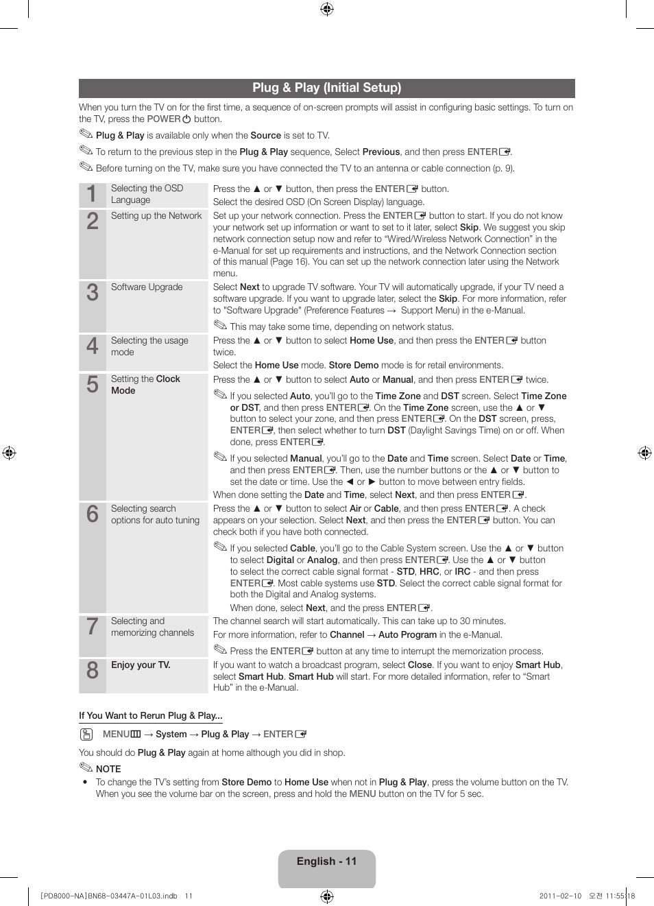 Samsung PN51D8000FFXZA User Manual | Page 11 / 74