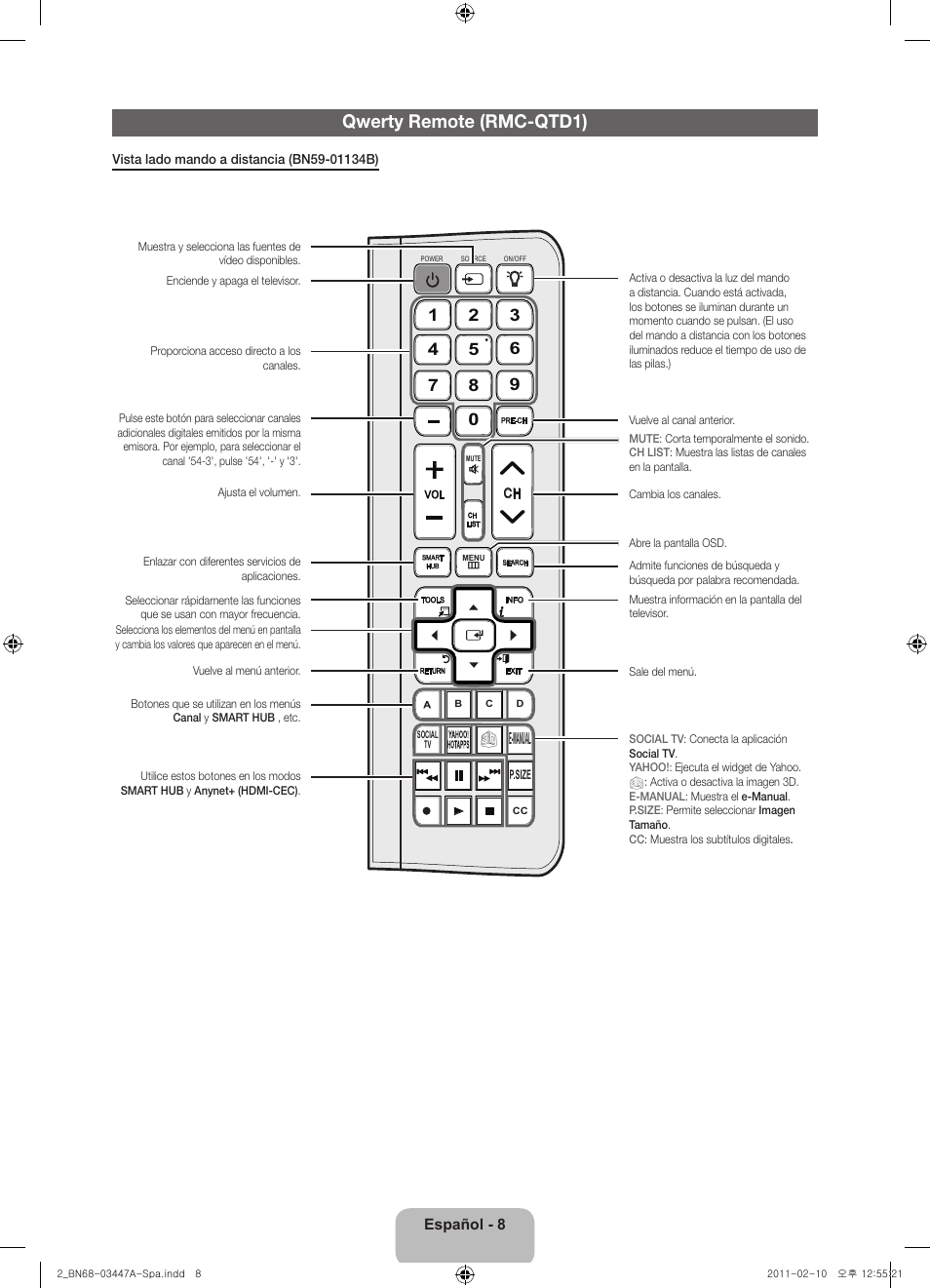 Qwerty remote (rmc-qtd1), E-manual | Samsung PN51D8000FFXZA User Manual | Page 33 / 74