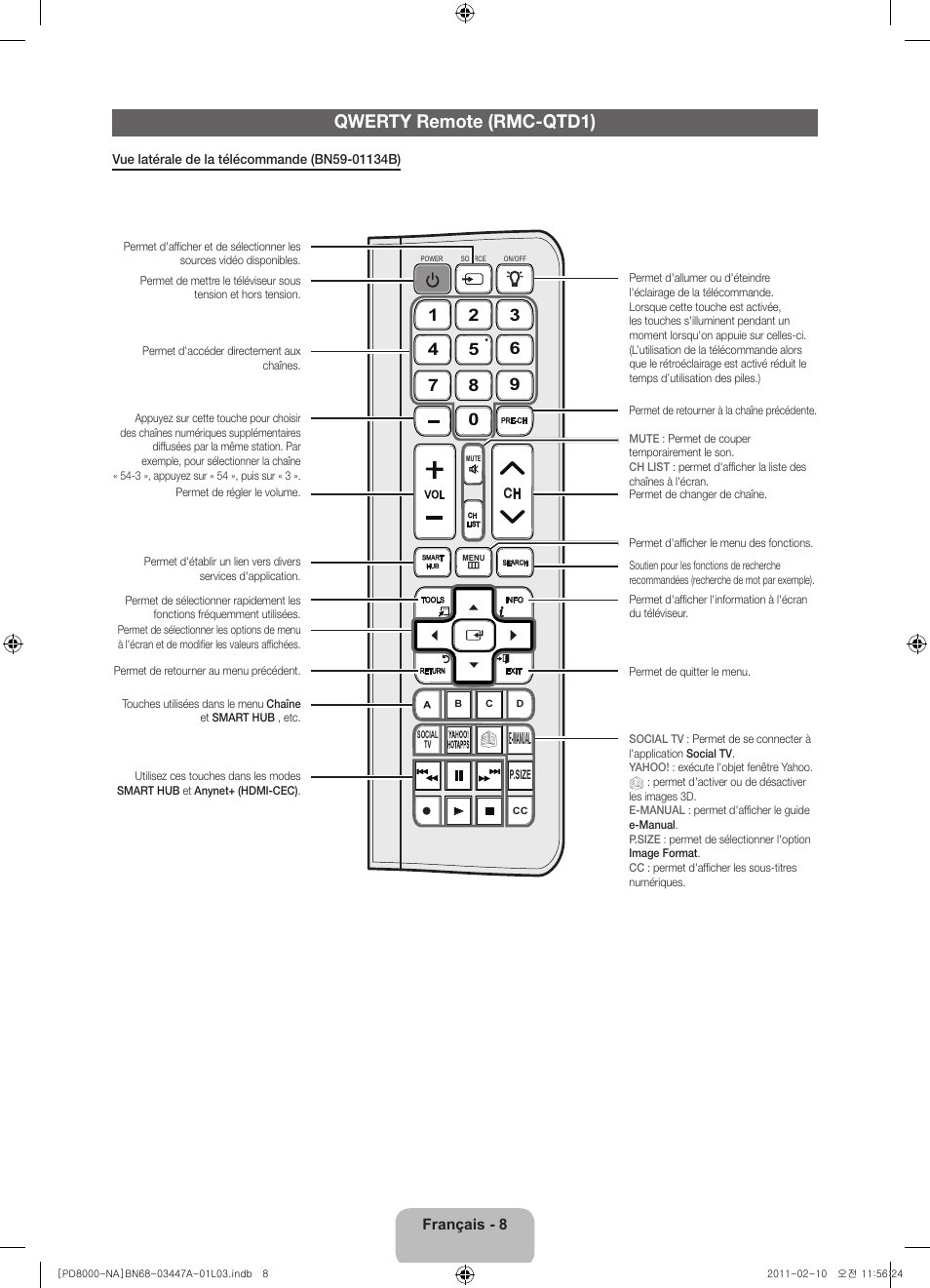 Qwerty remote (rmc-qtd1), E-manual | Samsung PN51D8000FFXZA User Manual | Page 57 / 74