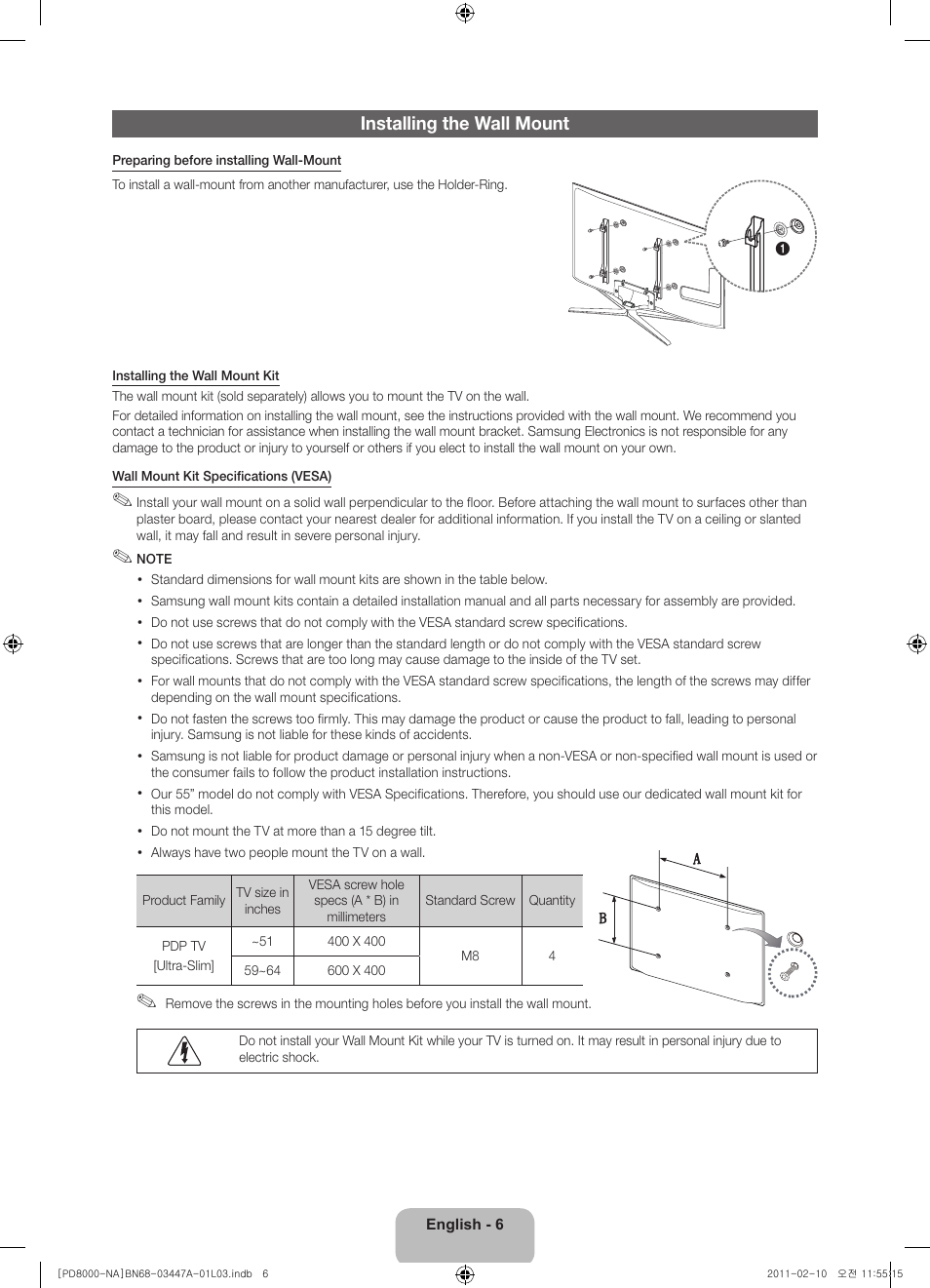 Samsung PN51D8000FFXZA User Manual | Page 6 / 74