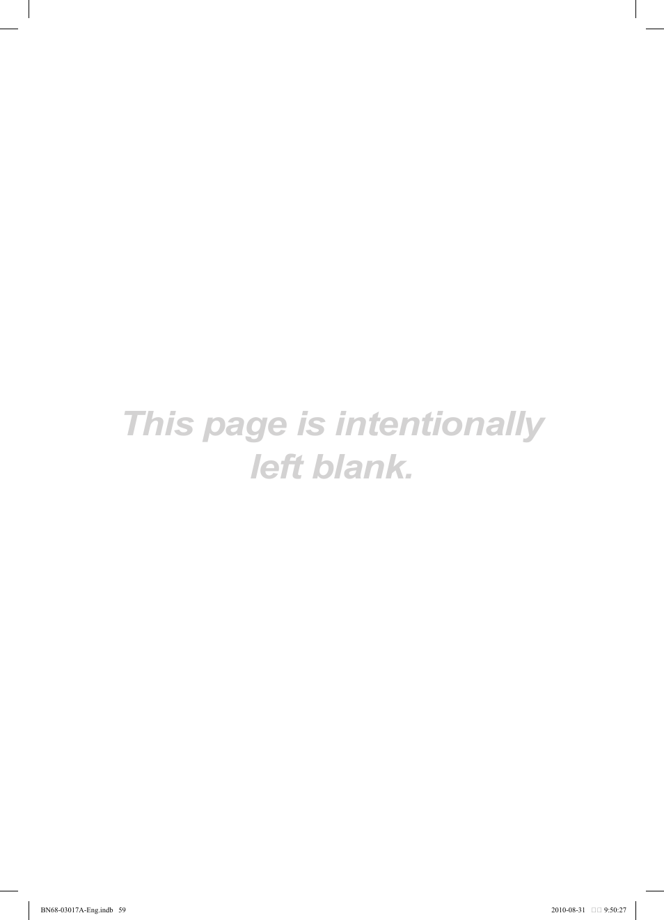 This page is intentionally left blank | Samsung LN40C560J2FXZA User Manual | Page 59 / 59