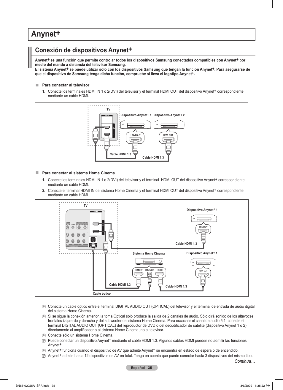 Anynet, Conexión de dispositivos anynet | Samsung PN42B430P2DXZA User Manual | Page 79 / 90