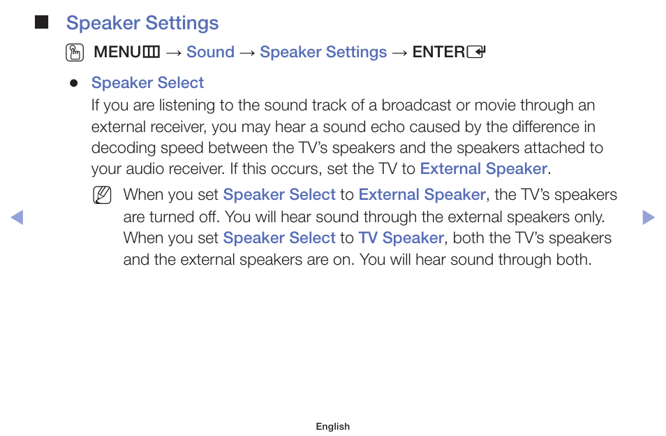 Speaker settings o | Samsung PN51F5300AFXZA User Manual | Page 65 / 157