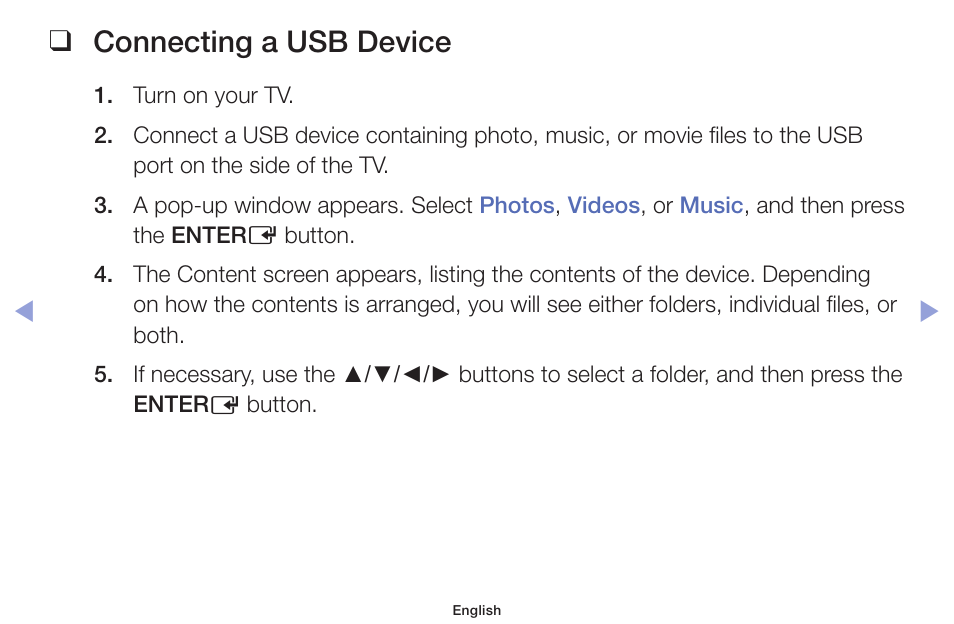 Connecting a usb device | Samsung PN51F5300AFXZA User Manual | Page 91 / 157