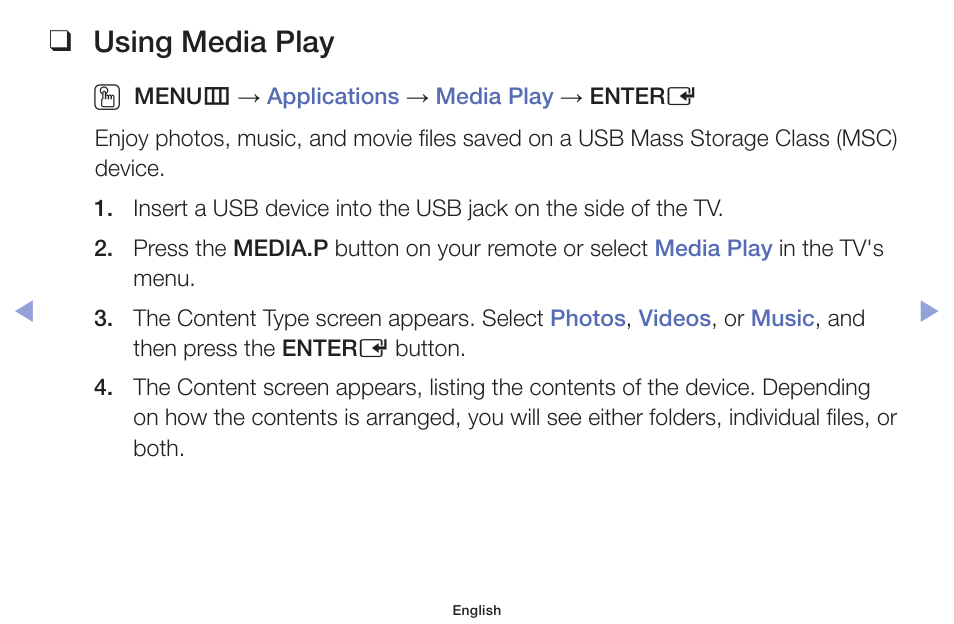 Using media play | Samsung PN51F5300AFXZA User Manual | Page 98 / 157