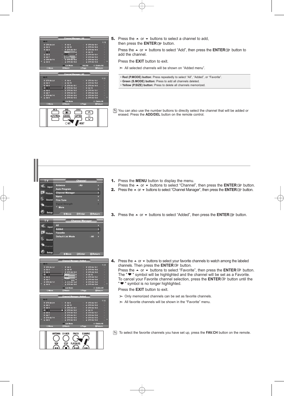 To set-up your favorite channels | Samsung LNS3252DX-XAA User Manual | Page 35 / 186