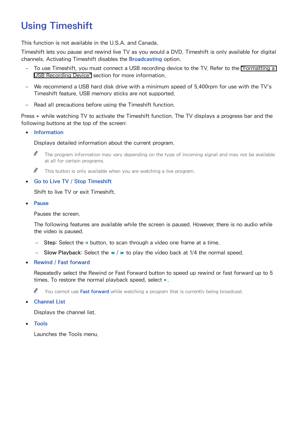 Using timeshift | Samsung UN78HU9000FXZA User Manual | Page 143 / 244