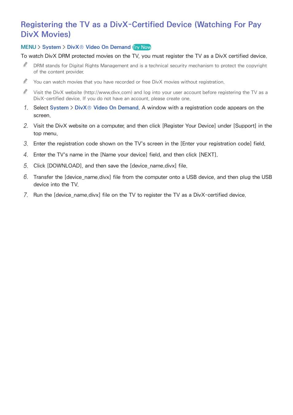 For pay divx movies) | Samsung UN78HU9000FXZA User Manual | Page 201 / 244