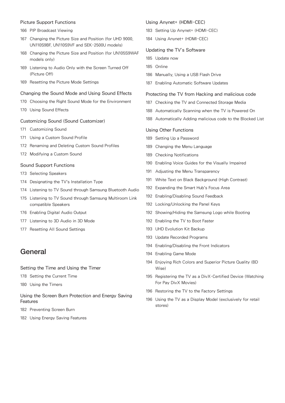 General | Samsung UN78HU9000FXZA User Manual | Page 5 / 244