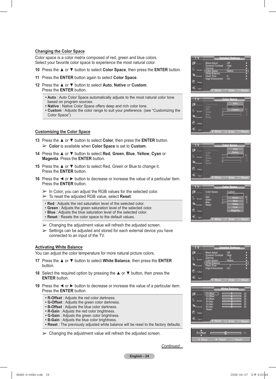 Samsung PL50A450P1XZP User Manual | Page 24 / 123