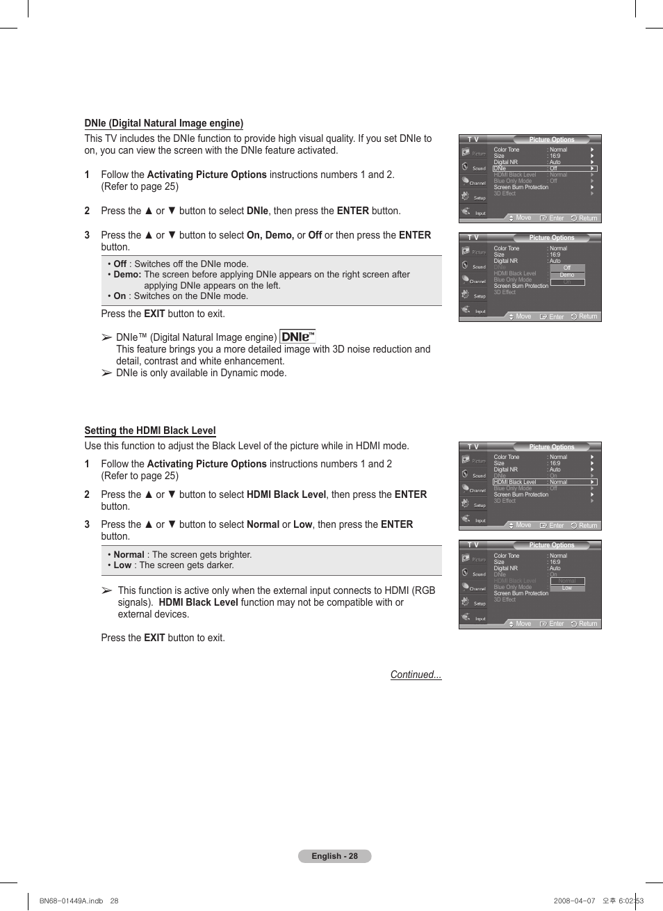 Press the exit button to exit | Samsung PL50A450P1XZP User Manual | Page 28 / 123