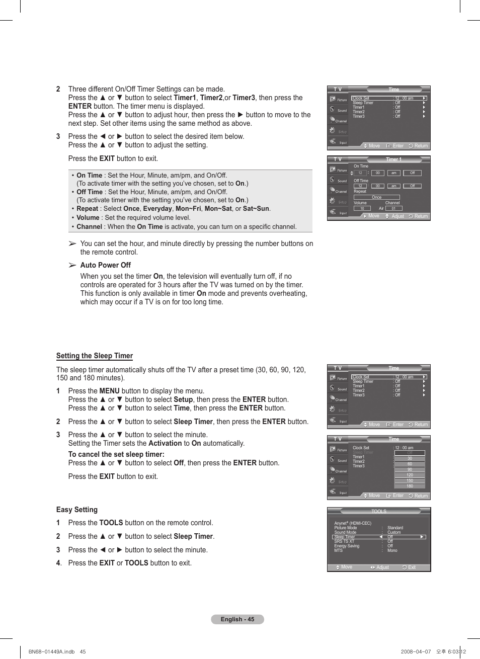Samsung PL50A450P1XZP User Manual | Page 45 / 123
