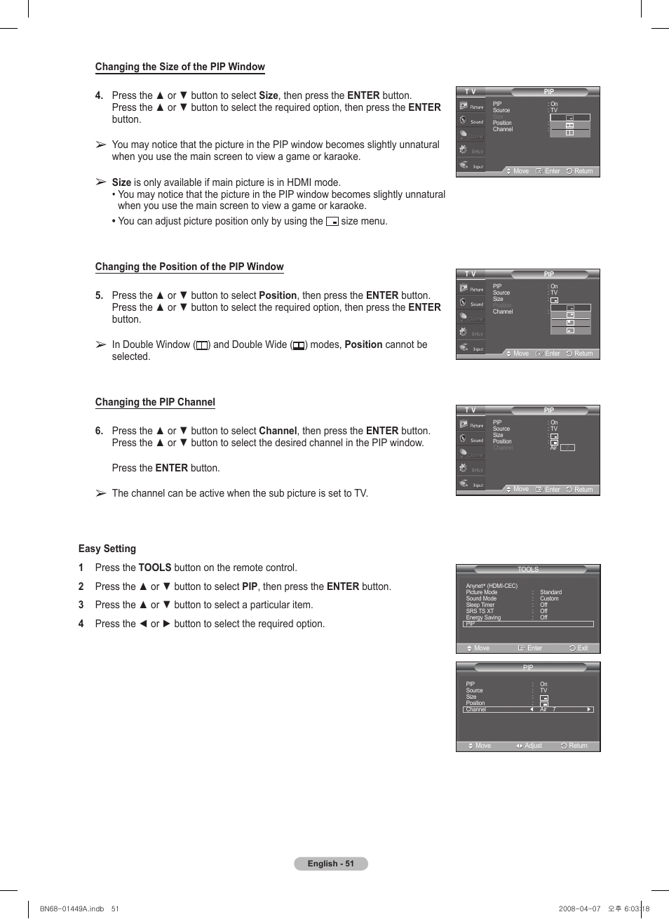 Samsung PL50A450P1XZP User Manual | Page 51 / 123
