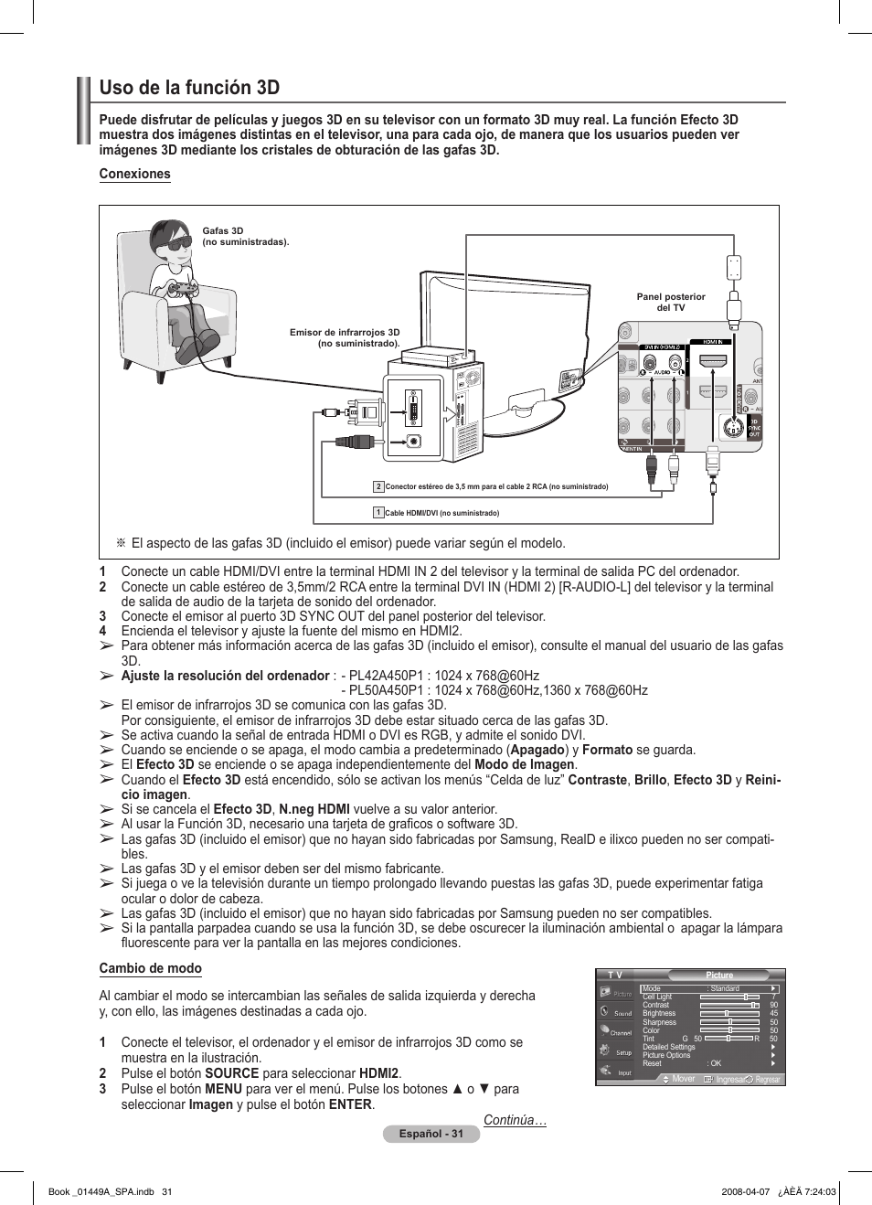 Uso de la función d | Samsung PL50A450P1XZP User Manual | Page 93 / 123