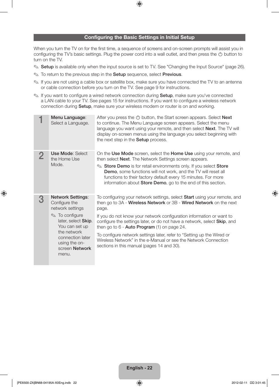 Samsung PN60E6500EFXZA User Manual | Page 22 / 43