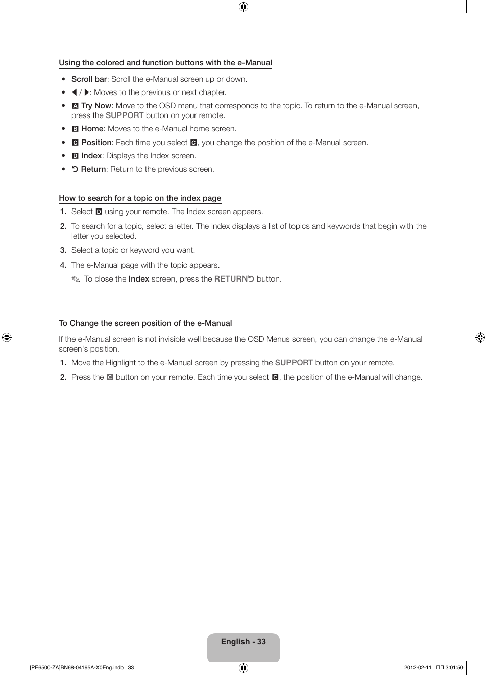 Samsung PN60E6500EFXZA User Manual | Page 33 / 43