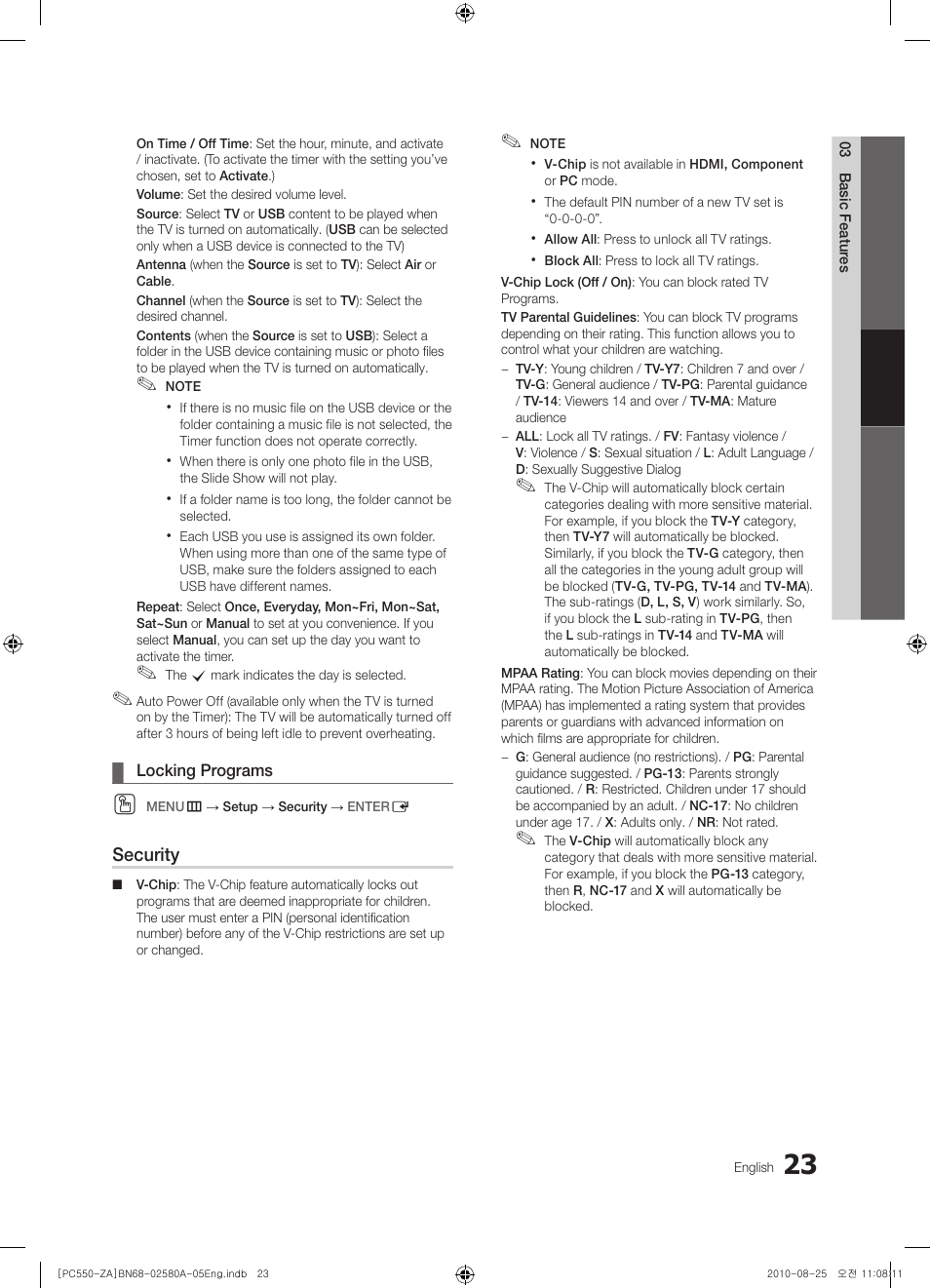 Samsung PN50C540G3FXZA User Manual | Page 23 / 56