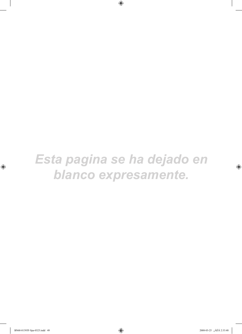 Esta pagina se ha dejado en blanco expresamente | Samsung LN22A450C1XZP User Manual | Page 101 / 101