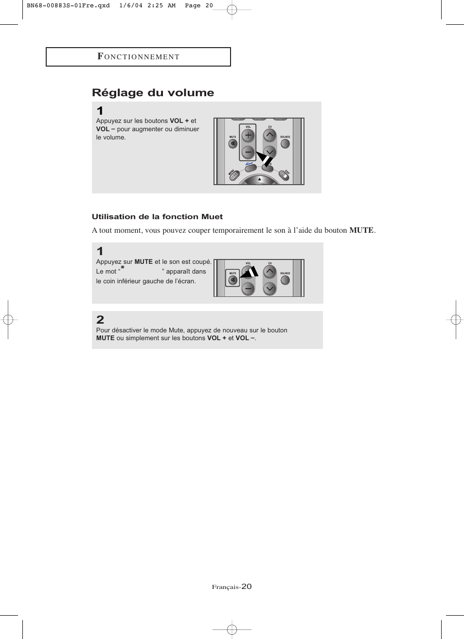 Réglage du volume | Samsung LNR238WXCX-XAA User Manual | Page 111 / 258