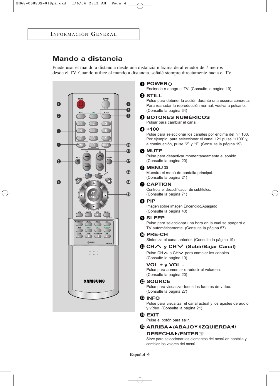Mando a distancia | Samsung LNR238WXCX-XAA User Manual | Page 181 / 258