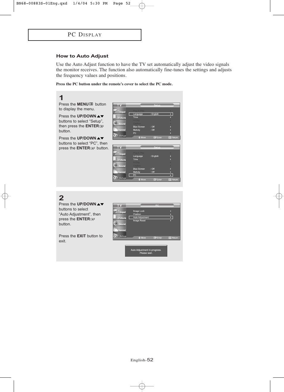 How to auto adjust, P c d | Samsung LNR238WXCX-XAA User Manual | Page 57 / 258