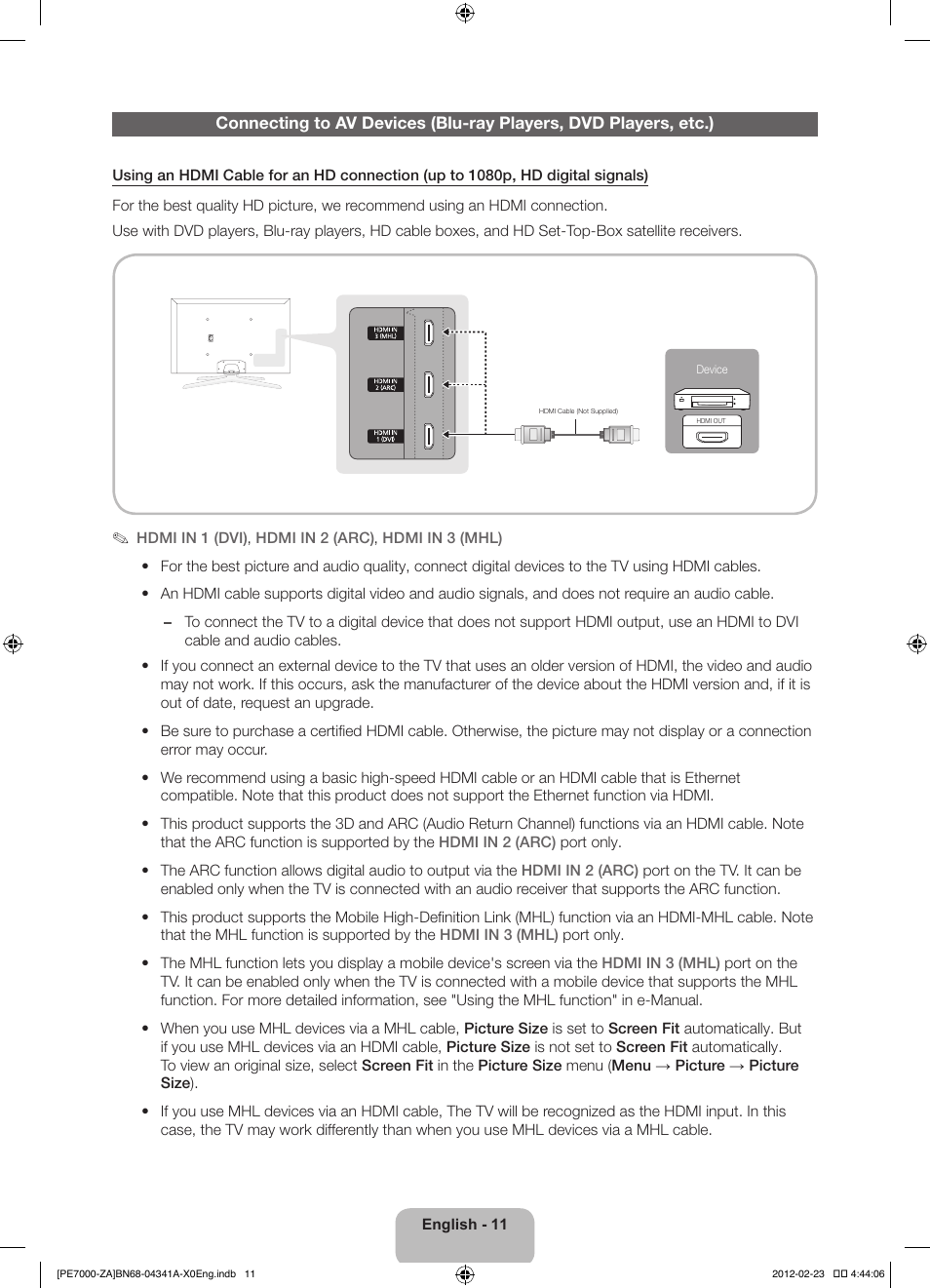 Samsung PN51E7000FFXZA User Manual | Page 11 / 45