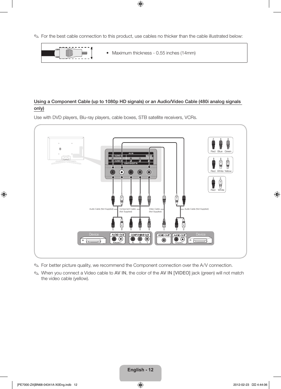 Samsung PN51E7000FFXZA User Manual | Page 12 / 45