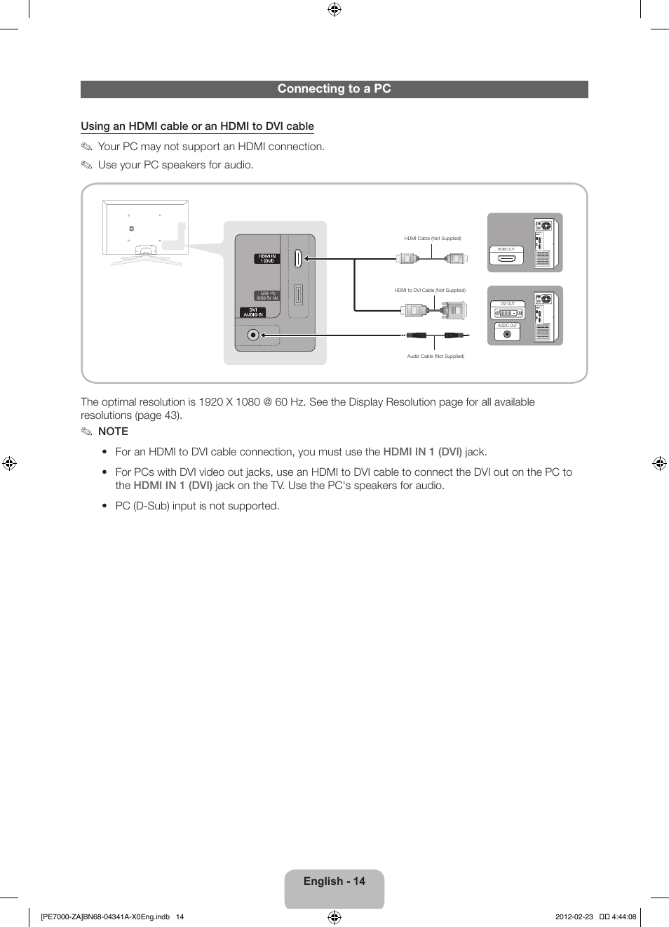 Samsung PN51E7000FFXZA User Manual | Page 14 / 45