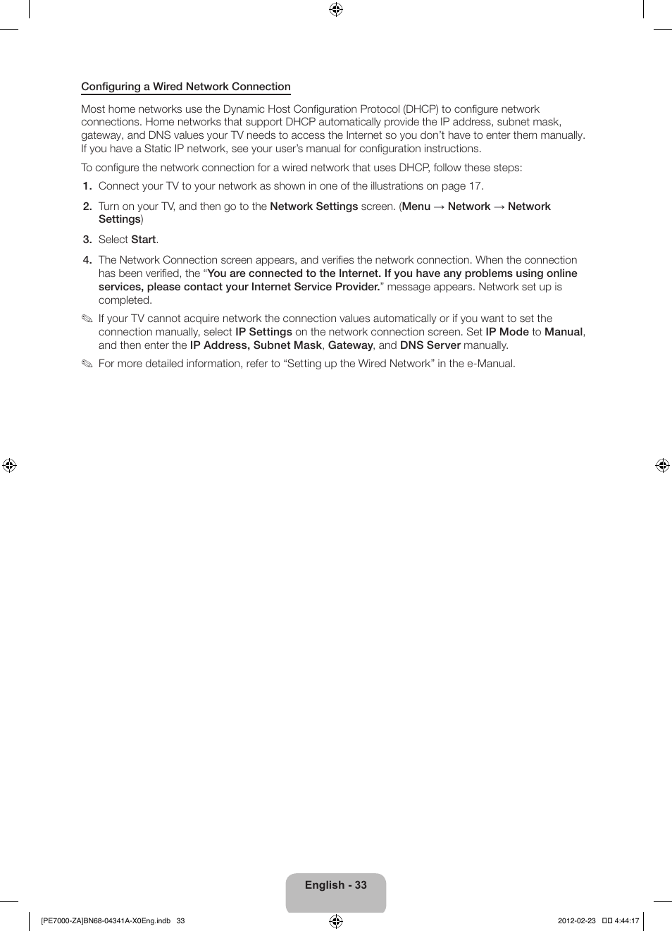 Samsung PN51E7000FFXZA User Manual | Page 33 / 45