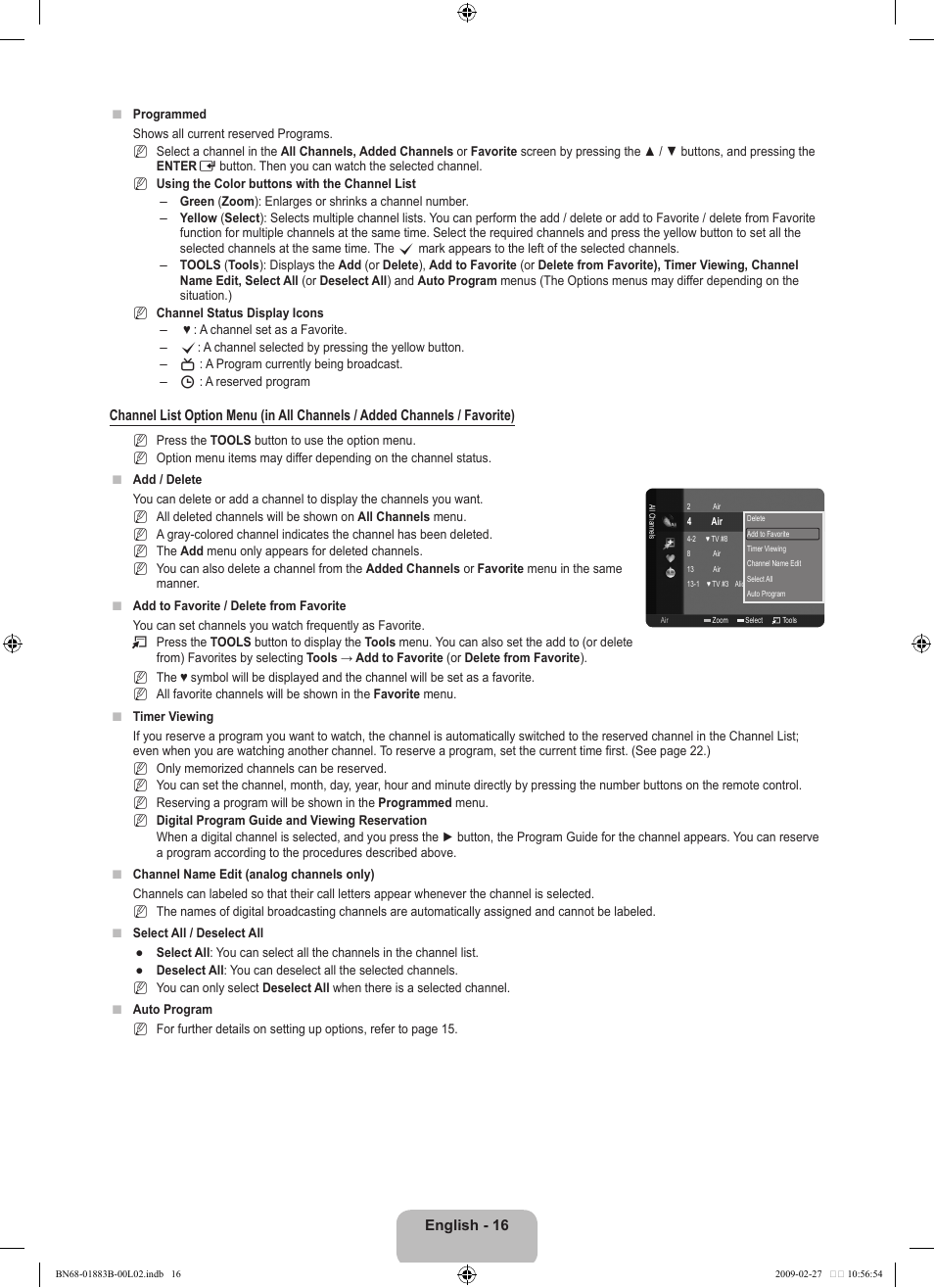 Samsung LN40B540P8FUZA User Manual | Page 18 / 89