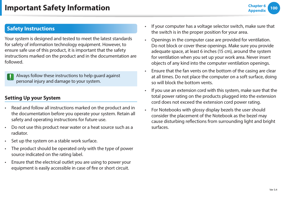 Important safety information | Samsung NP470R5E-K02UB User Manual | Page 101 / 126
