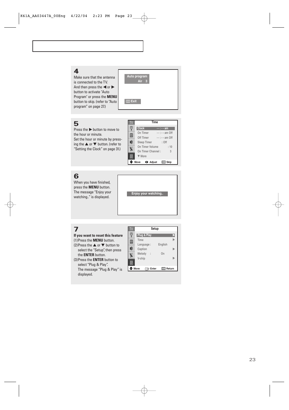 Samsung TXP3264S-XAA User Manual | Page 23 / 68