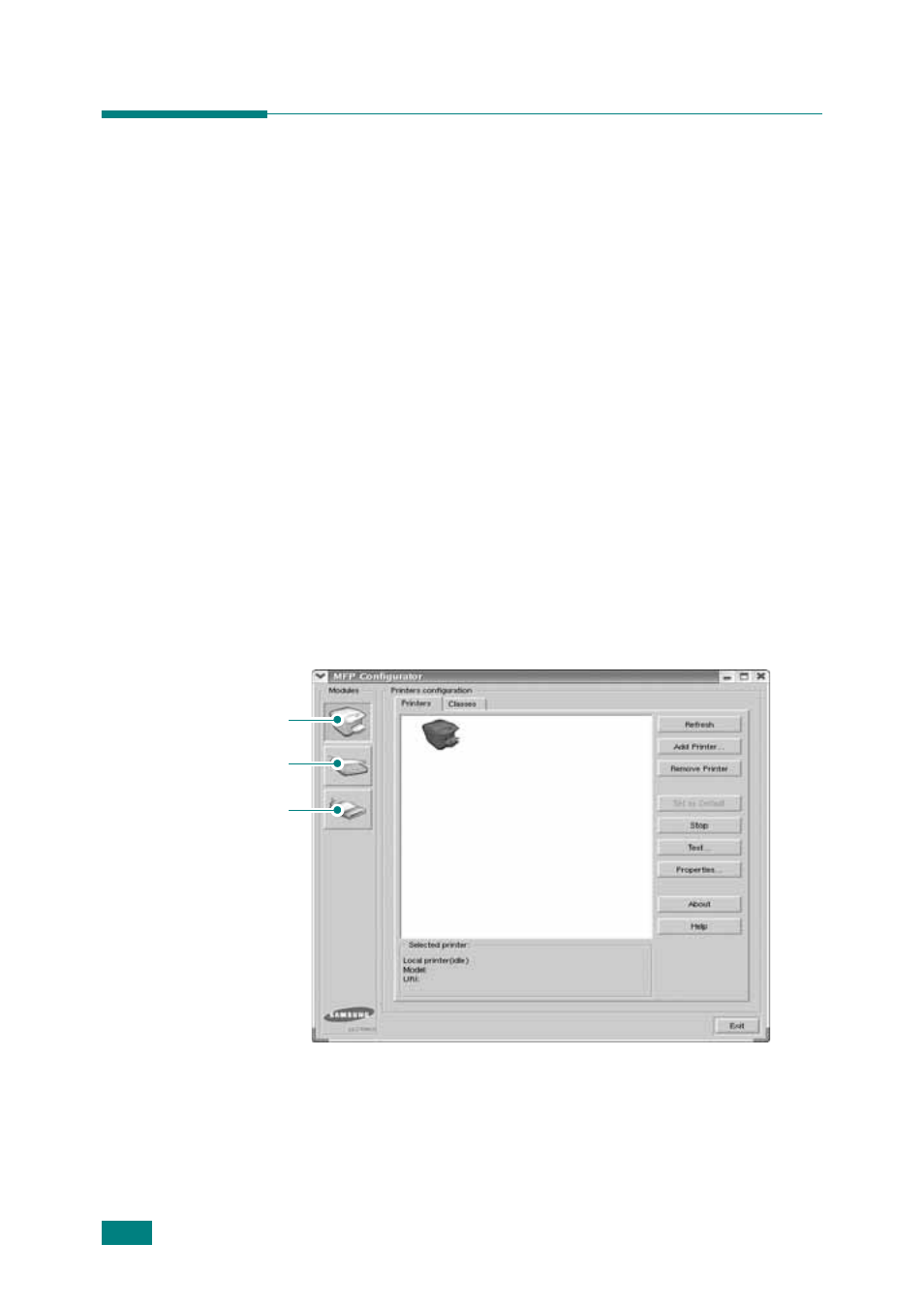 Using the mfp configurator, Opening the mfp configurator | Samsung SF-565P-XAA User Manual | Page 145 / 212