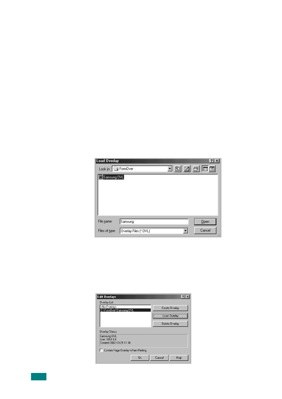 Using a page overlay | Samsung SF-565P-XAA User Manual | Page 85 / 212