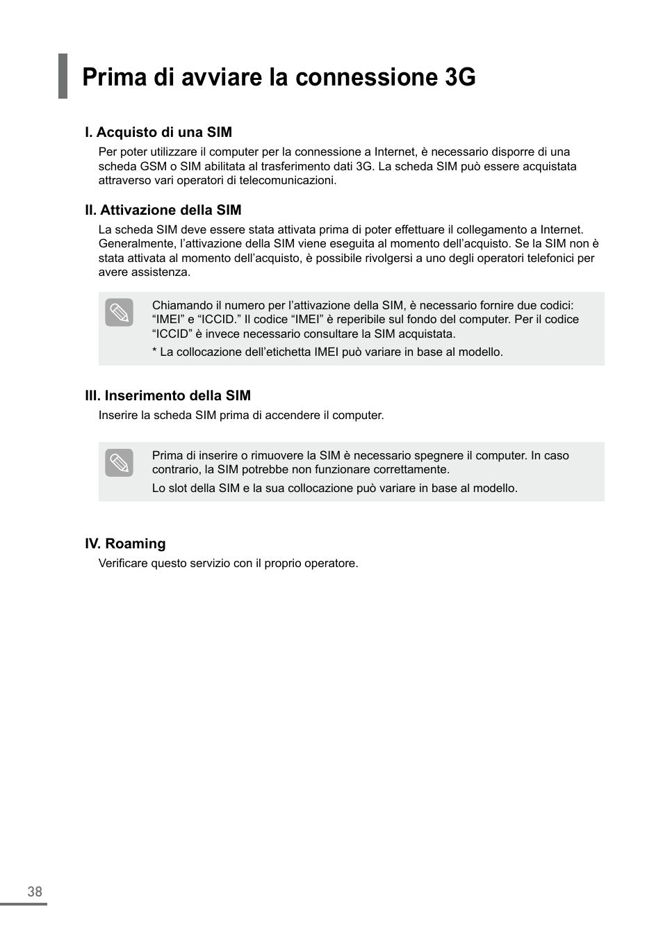 Prima di avviare la connessione 3g | Samsung XE550C22-A01US User Manual | Page 38 / 87
