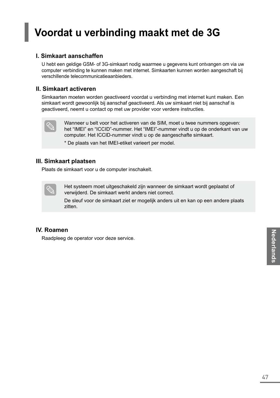 Voordat u verbinding maakt met de 3g | Samsung XE550C22-A01US User Manual | Page 47 / 87