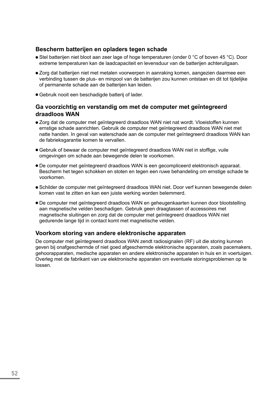 52 bescherm batterijen en opladers tegen schade, Voorkom storing van andere elektronische apparaten | Samsung XE550C22-A01US User Manual | Page 52 / 87