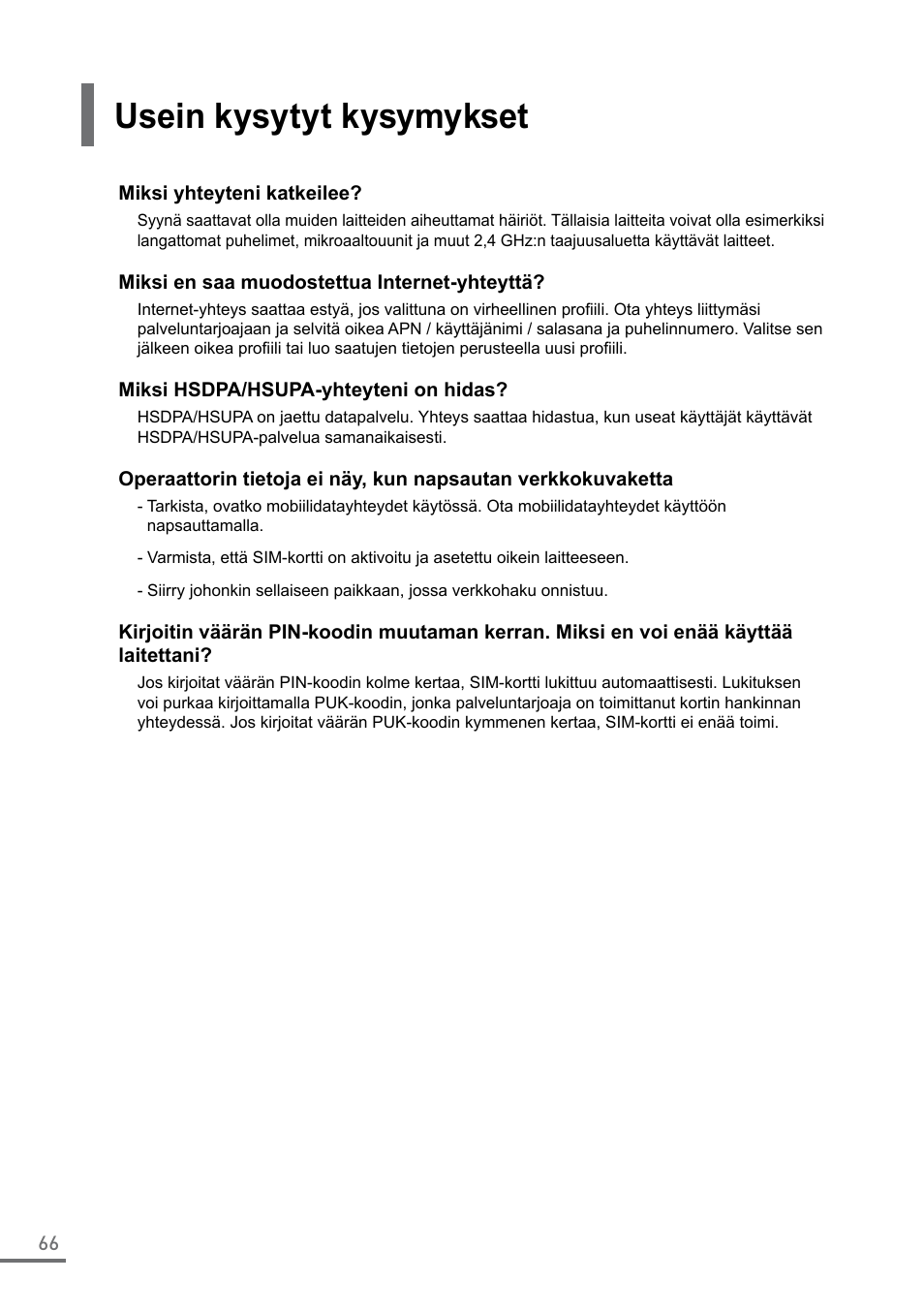 Usein kysytyt kysymykset | Samsung XE550C22-A01US User Manual | Page 66 / 87