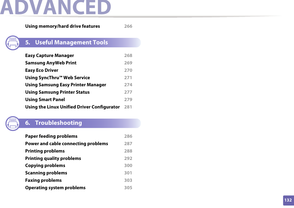 Advanced | Samsung SCX-3405W-XAC User Manual | Page 132 / 331