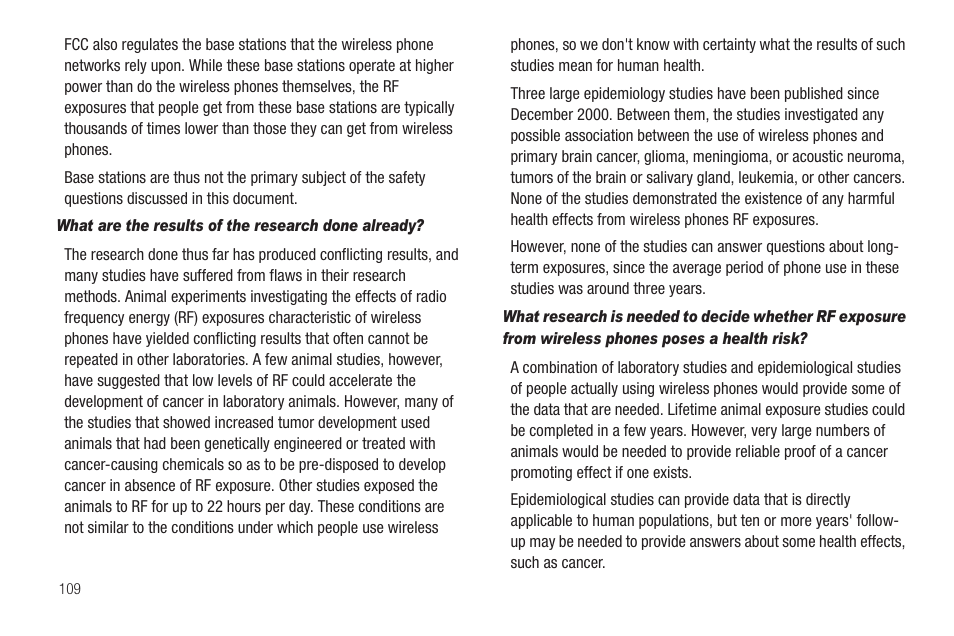 What are the results of the research done already | Samsung SCH-R630LBAUSC User Manual | Page 112 / 139