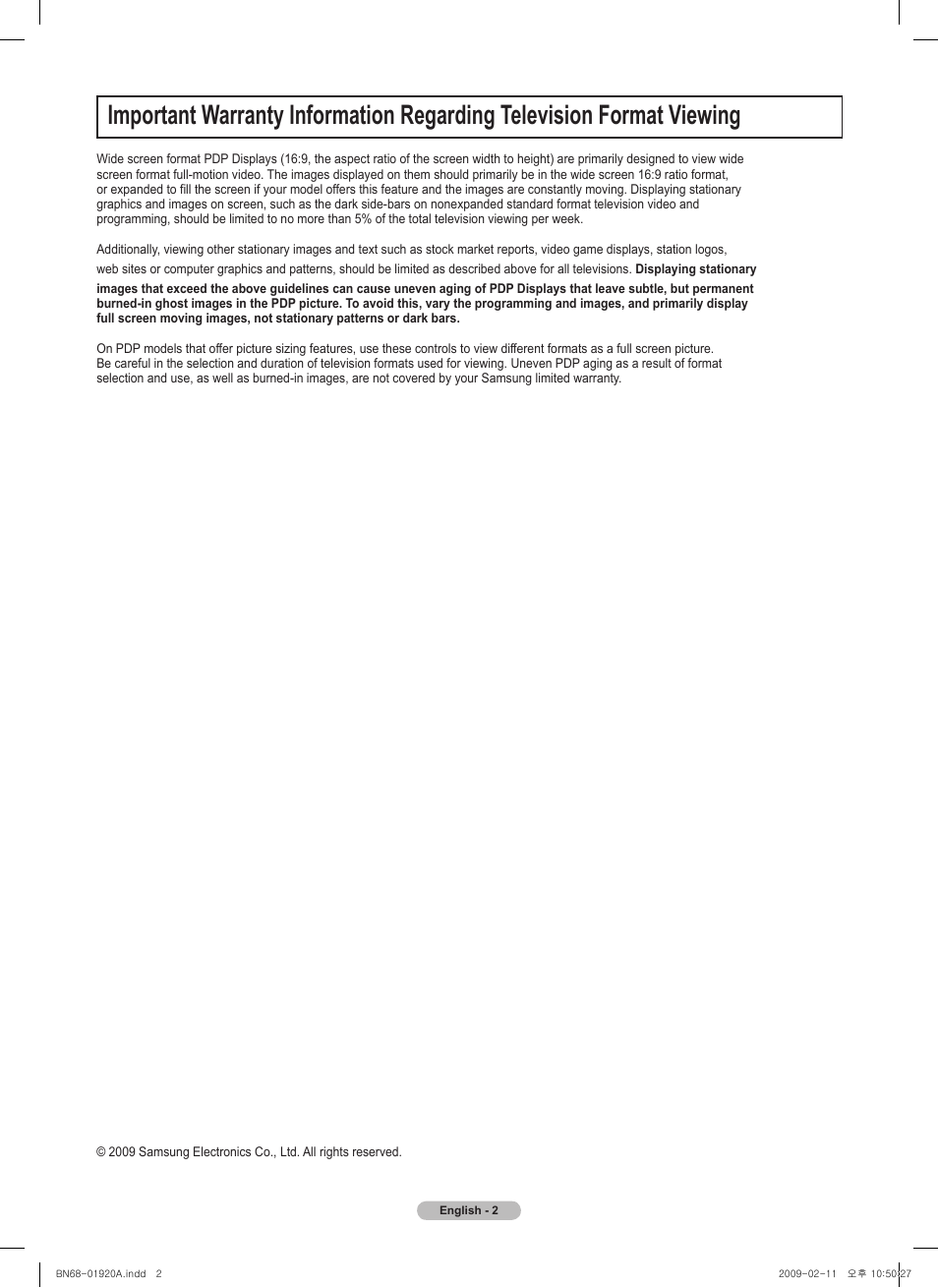 Samsung PN42B450B1DXZA User Manual | Page 2 / 91