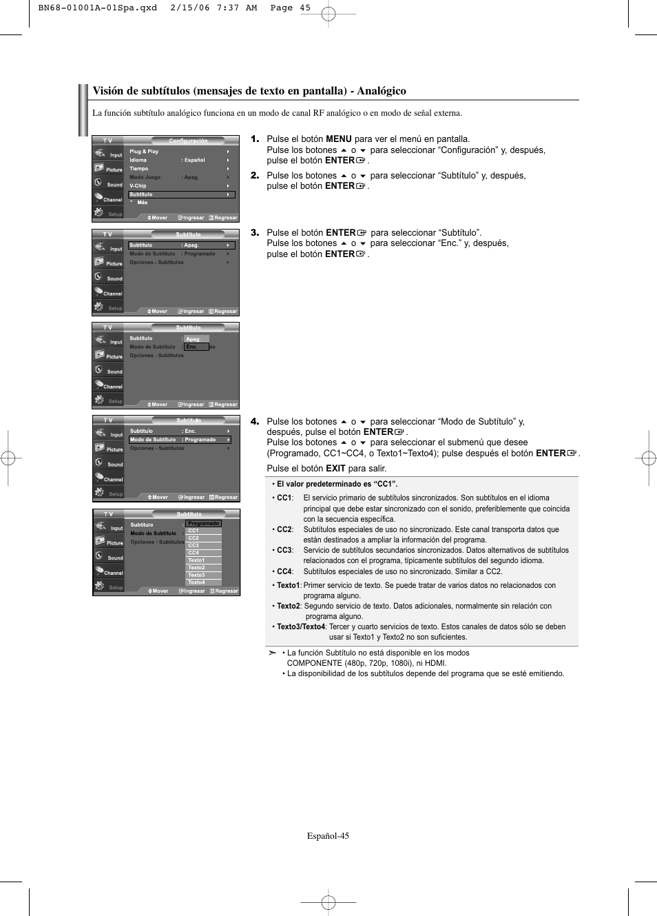 Samsung LNS4041DX-XAP User Manual | Page 165 / 179
