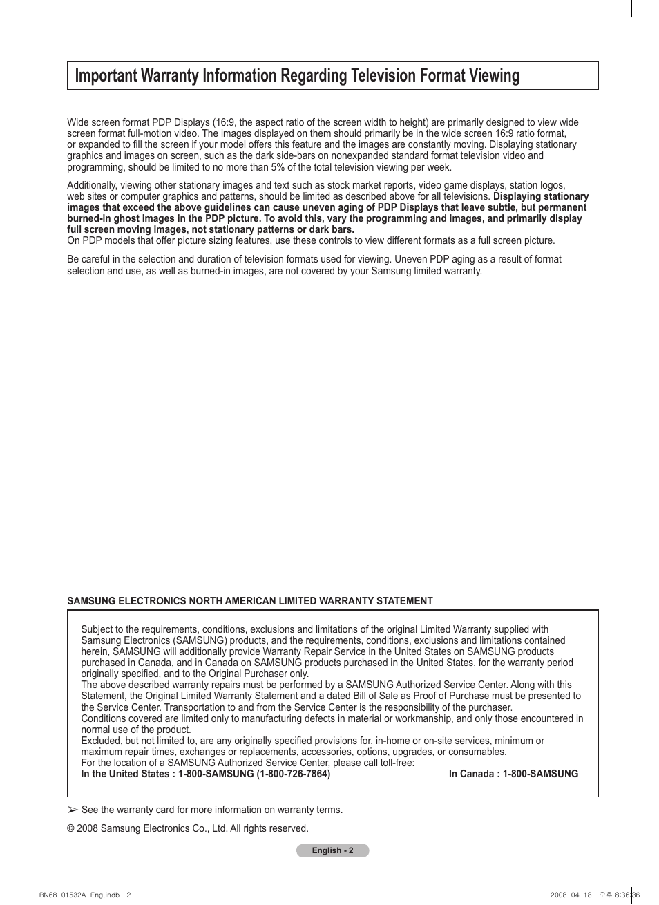 Samsung PN50A650T1FXZA User Manual | Page 2 / 232