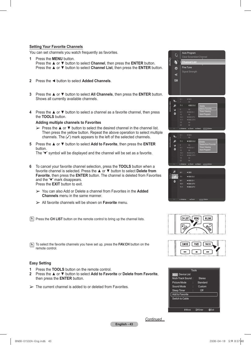 Samsung PN50A650T1FXZA User Manual | Page 43 / 232