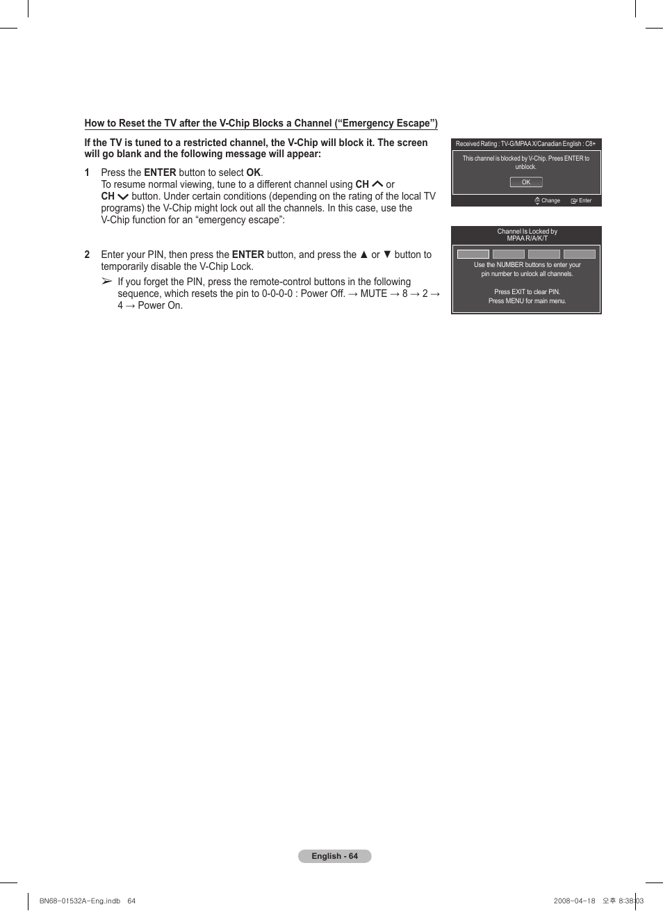 Samsung PN50A650T1FXZA User Manual | Page 64 / 232