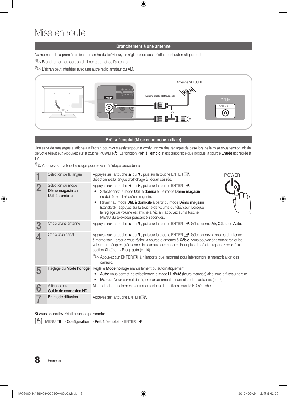 Mise en route, Info guide | Samsung PN63C8000YFXZA User Manual | Page 140 / 198