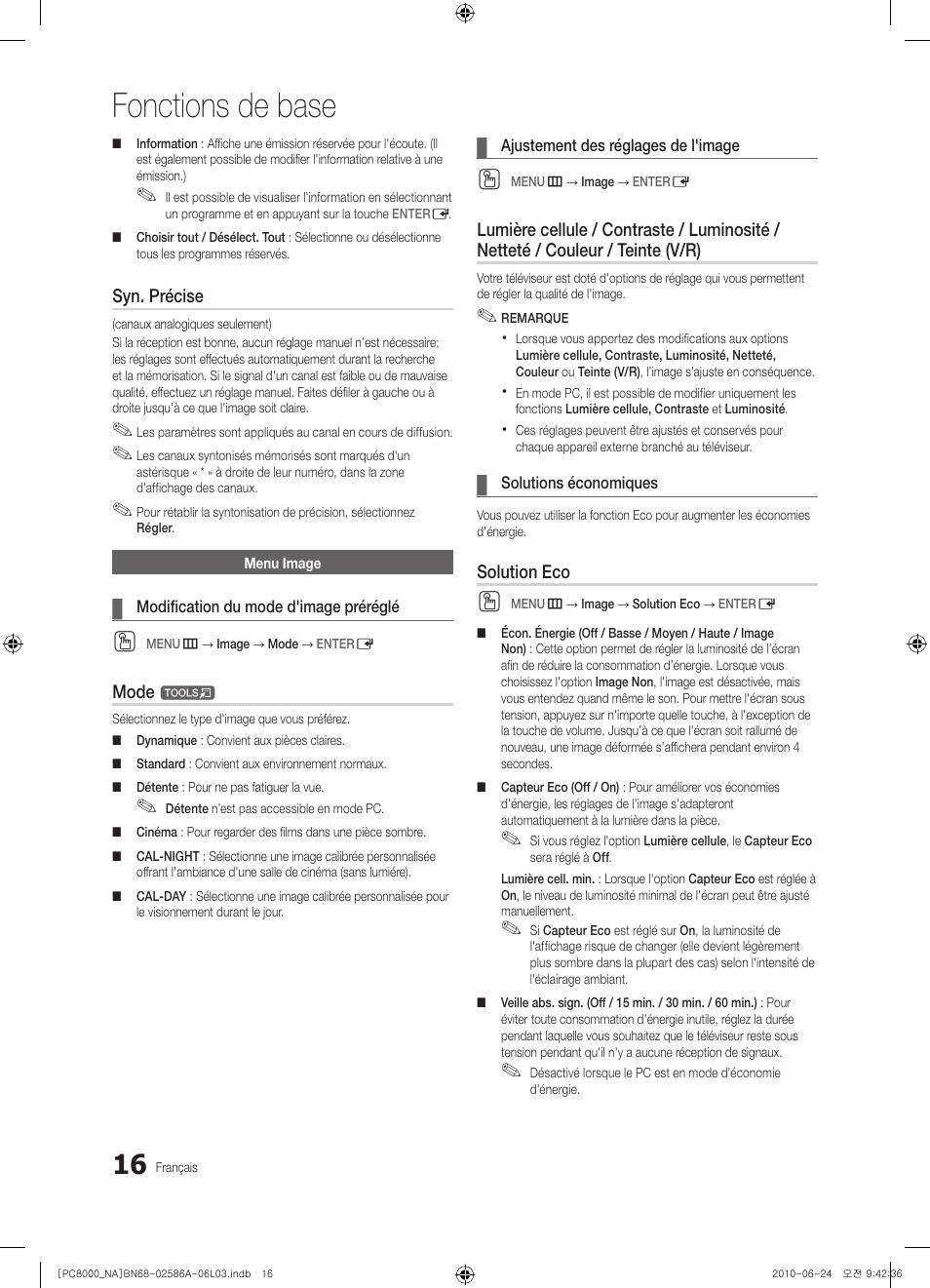 Fonctions de base | Samsung PN63C8000YFXZA User Manual | Page 148 / 198