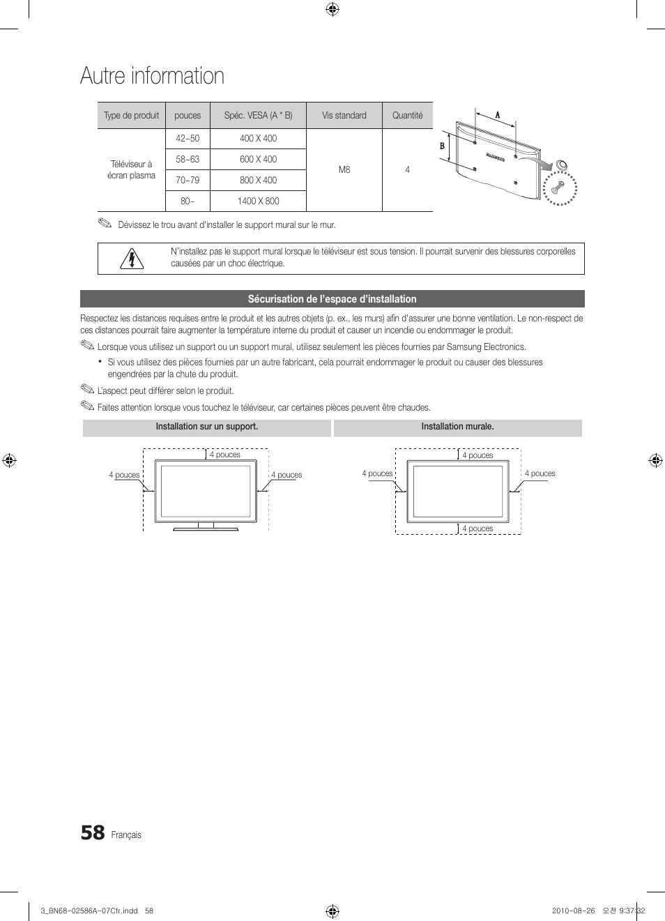 Autre information | Samsung PN63C8000YFXZA User Manual | Page 190 / 198